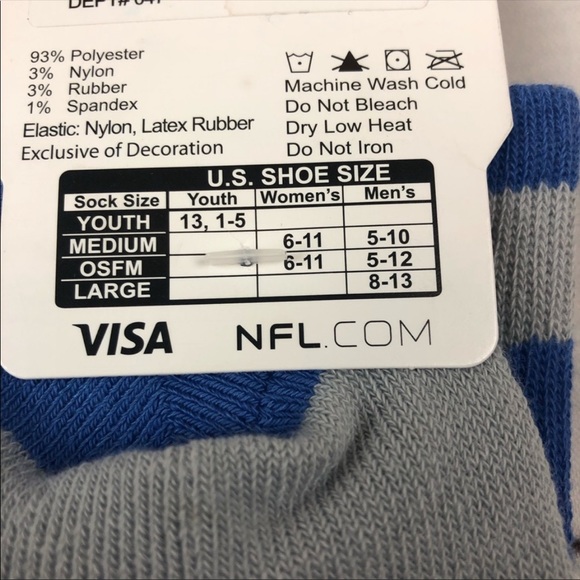 Detroit Lions Sport Crew Fan Socks NFL Men’s Large - Picture 3 of 7